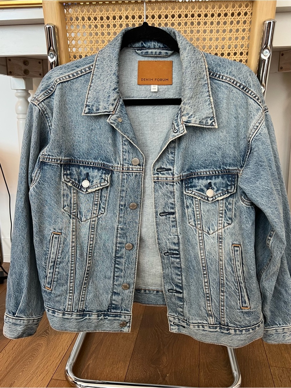 Aritzia Denim Forum The ’90s Denim Bomber Jacket, XXS